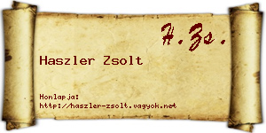 Haszler Zsolt névjegykártya